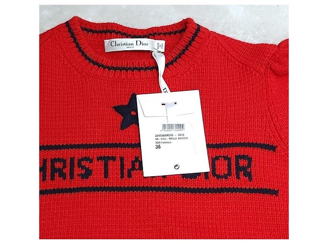 Dior Jersey de punto de lana y cachemira rojo - vista 6