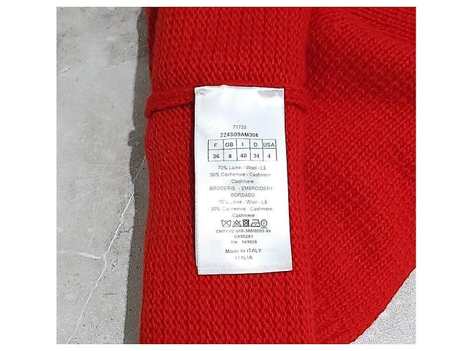 Dior Jersey de punto de lana y cachemira rojo - vista 7