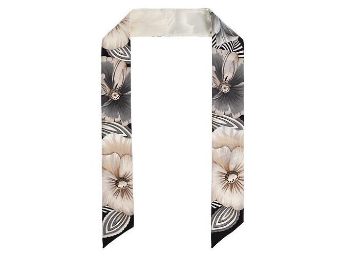 Salvatore Ferragamo Bandana in seta con stampa Brezza Bianco - vista 4