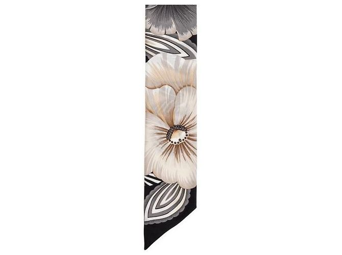 Salvatore Ferragamo Bandana in seta con stampa Brezza Bianco - vista 5