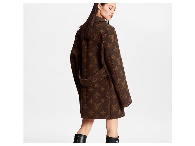 Louis Vuitton Abrigo Monogram con detalles Low Edge Negro - vista 9