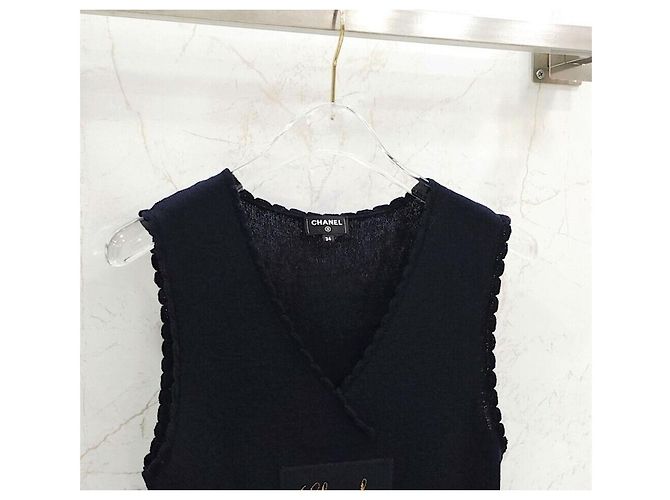 Chanel Ärmelloses Oberteil aus Wolle Pre-Collection Silber - Ansicht 3