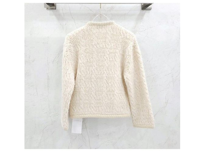 Céline Alpaka-Woll-Cardigan-Jacke Weiß - Ansicht 2