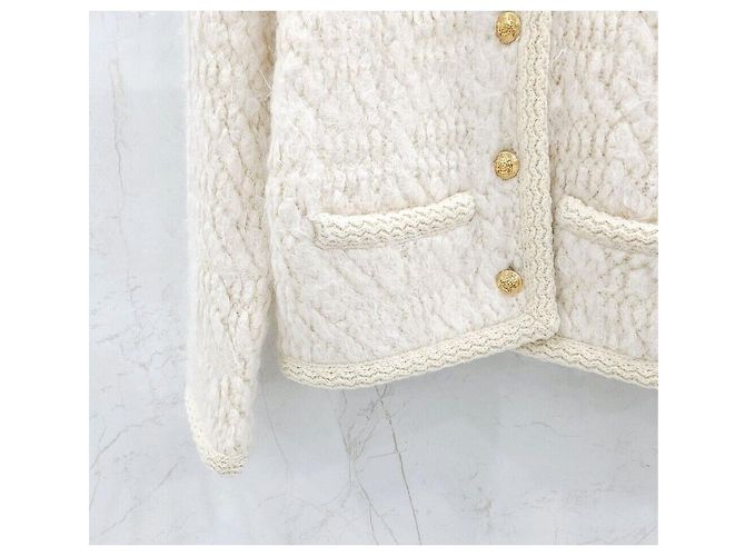 Céline Alpaka-Woll-Cardigan-Jacke Weiß - Ansicht 4