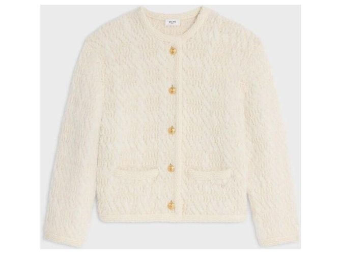 Céline Alpaka-Woll-Cardigan-Jacke Weiß - Ansicht 6
