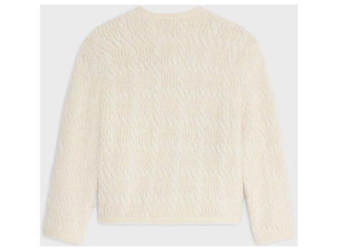 Céline Alpaka-Woll-Cardigan-Jacke Weiß - Ansicht 7
