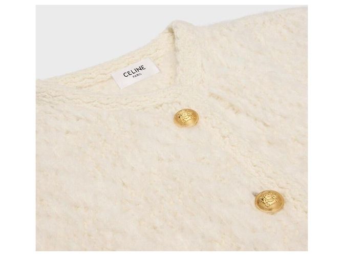 Céline Alpaka-Woll-Cardigan-Jacke Weiß - Ansicht 8