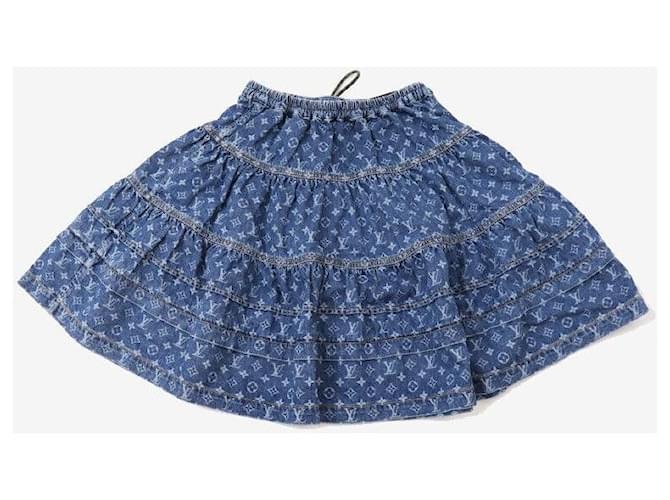 Louis Vuitton Falda denim a capas Monogram Talla Azul - vista 2
