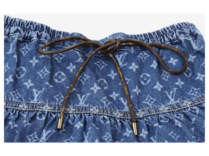 Louis Vuitton Falda denim a capas Monogram Talla Azul - vista 3