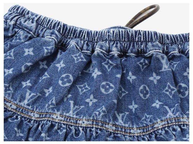 Louis Vuitton Falda denim a capas Monogram Talla Azul - vista 4