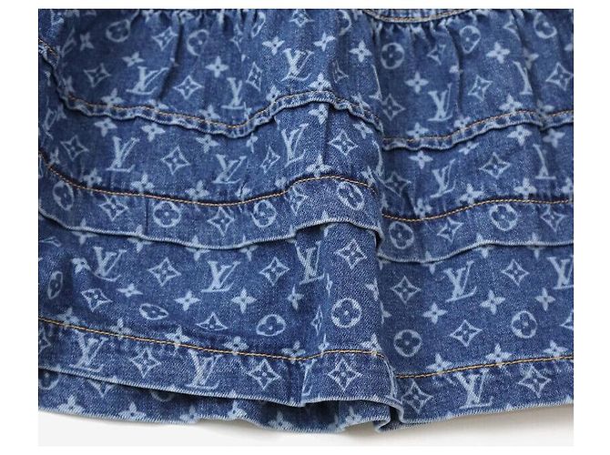 Louis Vuitton Falda denim a capas Monogram Talla Azul - vista 5