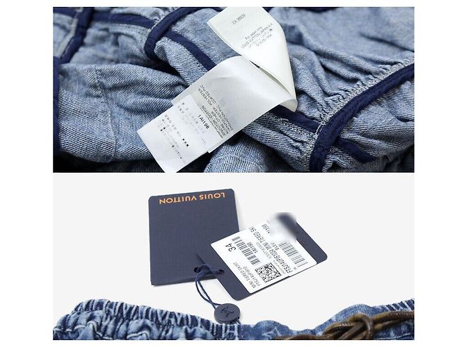 Louis Vuitton Falda denim a capas Monogram Talla Azul - vista 7