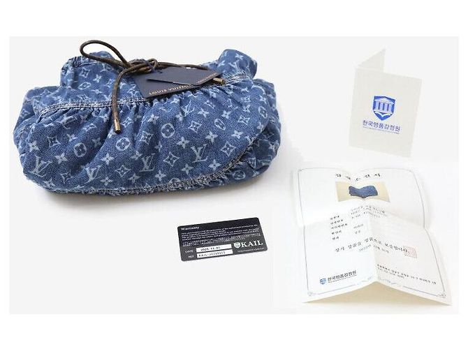 Louis Vuitton Falda denim a capas Monogram Talla Azul - vista 8