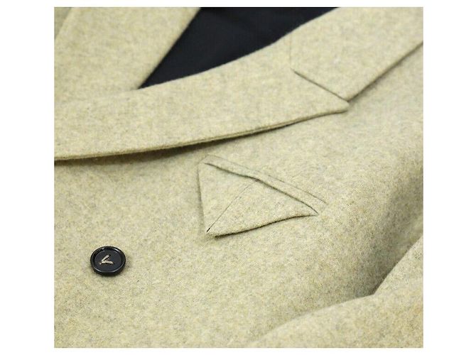 Bottega Veneta Abrigo de lana Verde Beige Castaño - vista 4