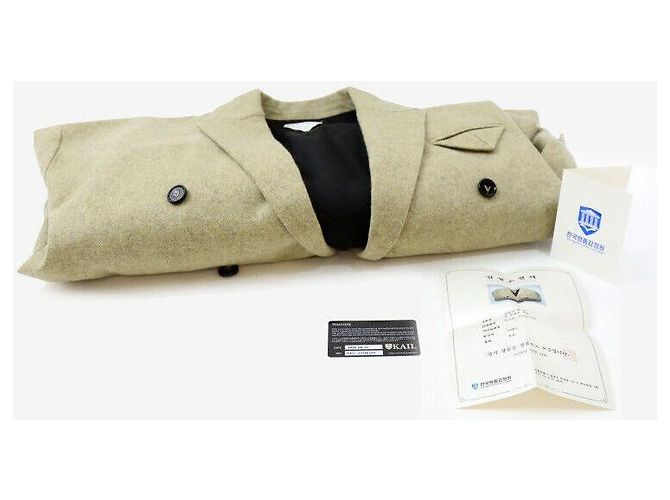 Bottega Veneta Abrigo de lana Verde Beige Castaño - vista 7
