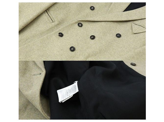 Bottega Veneta Abrigo de lana Verde Beige Castaño - vista 8