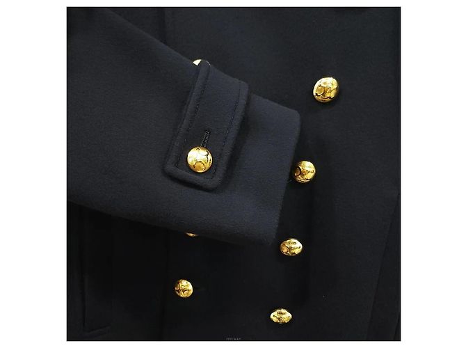 Céline Wool Chelsea Coat Navy - view 5