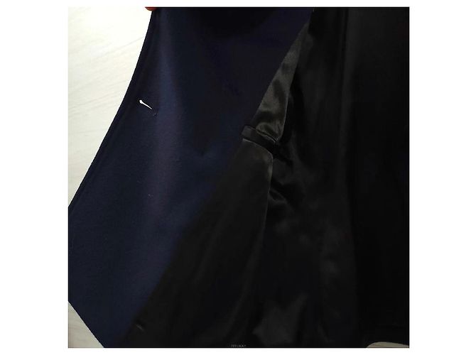 Céline Wool Chelsea Coat Navy - view 6