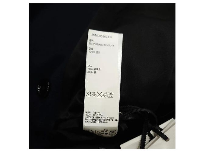 Céline Wool Chelsea Coat Navy - view 7
