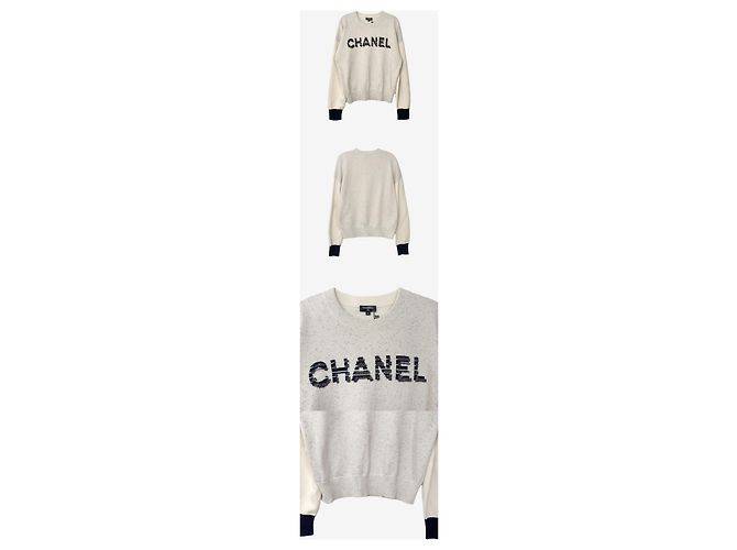 Chanel Malha de cashmere e algodão Branco - vista 2