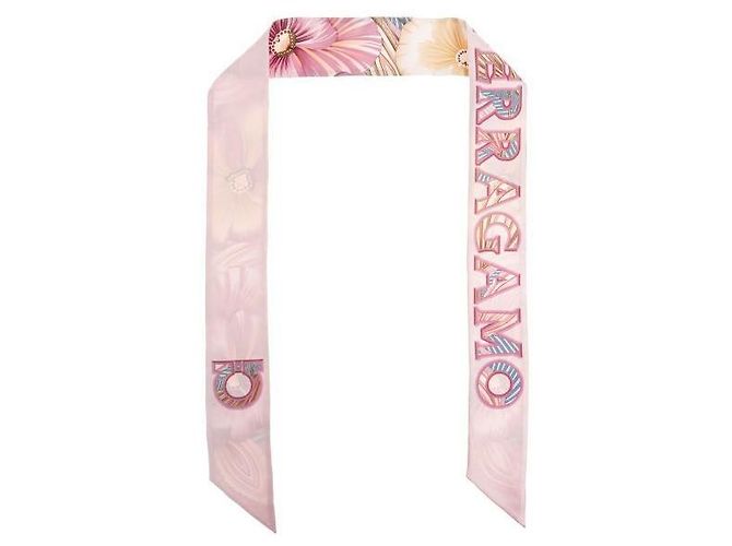 Salvatore Ferragamo Foulard in seta stampa Brezza Marrone - vista 4