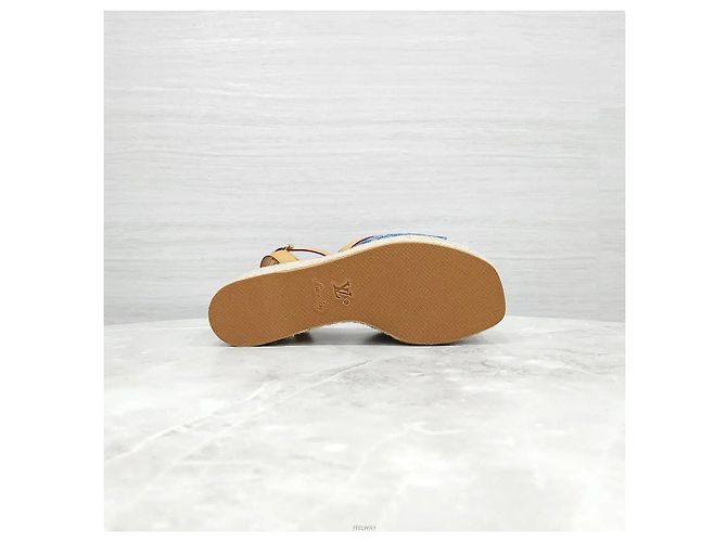 Louis Vuitton Sandali con zeppa Helios Denim Blue - vista 6