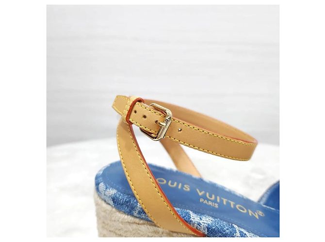 Louis Vuitton Sandali con zeppa Helios Denim Blue - vista 8