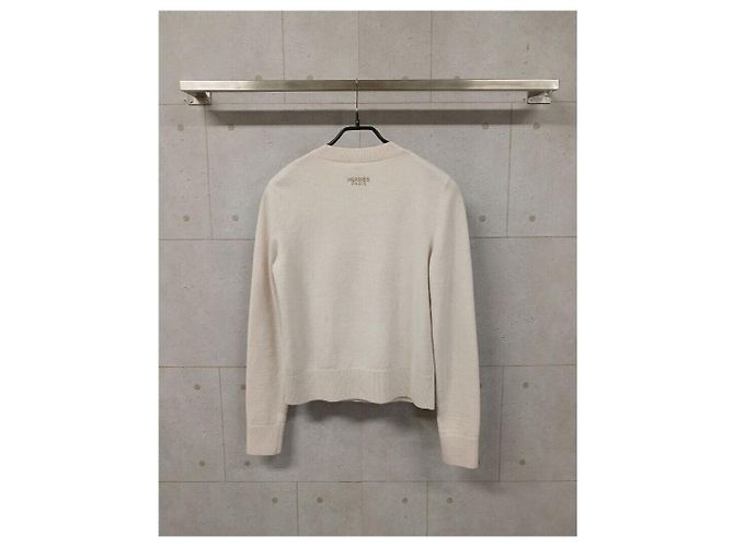 Hermès Jersey de punto de cashmere Blanco - vista 4