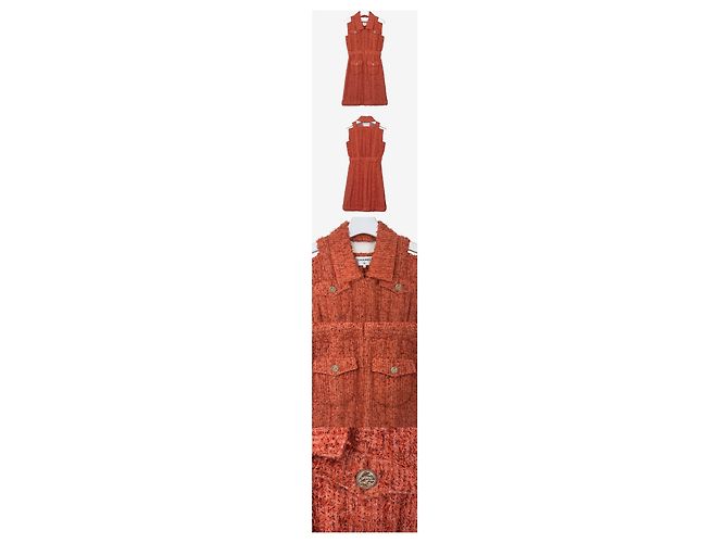 Chanel Vestido de tweed Cruise Collection Naranja - vista 2