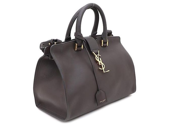 Saint Laurent Cabas Small Tote and Shoulder Bag Marrone - vista 2