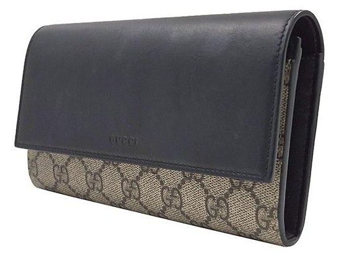 Gucci Portafoglio lungo Supreme GG Canvas Nero - vista 2