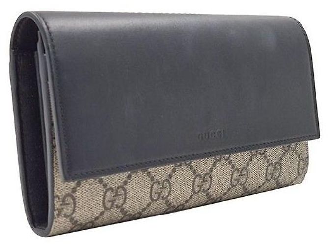 Gucci Portafoglio lungo Supreme GG Canvas Nero - vista 3