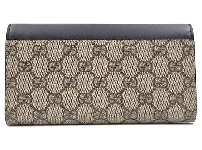 Gucci Portafoglio lungo Supreme GG Canvas Nero - vista 4
