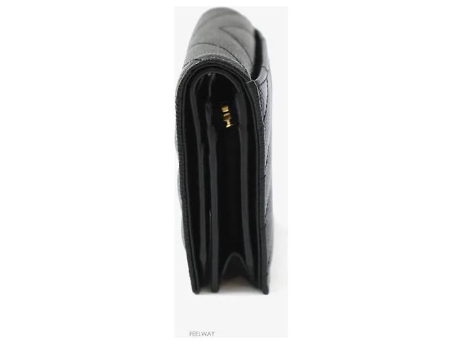 Saint Laurent Monogram Matelassé Logo Compact Wallet Black Golden Schwarz - Ansicht 2
