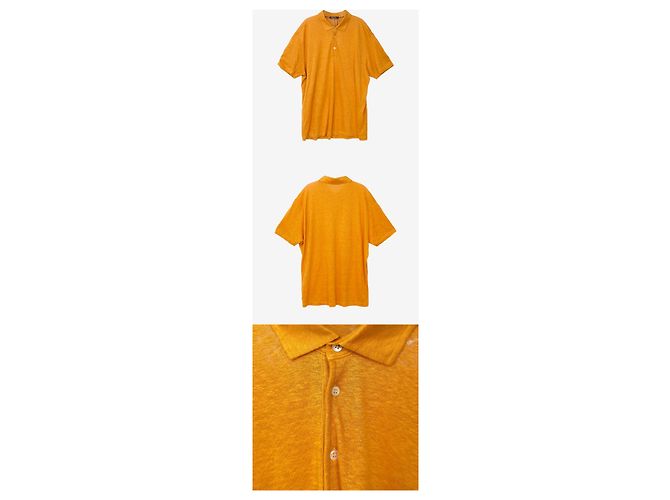 Loro Piana T-Shirt mit Leinenkragen Orange - Ansicht 2