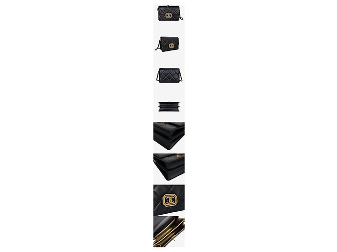 Chanel Mini Flap Bag Black Calfskin Nero - vista 2