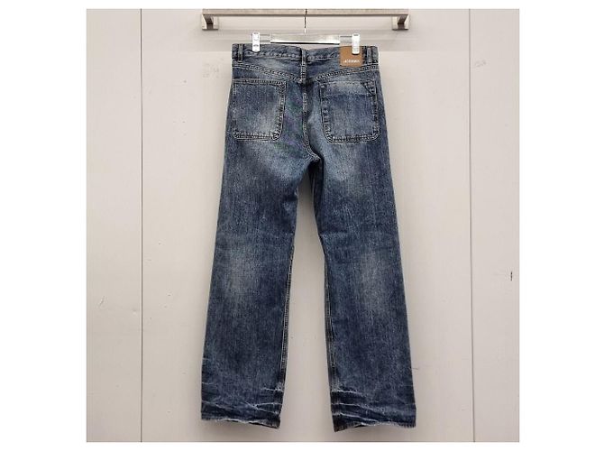 Chanel Gewaschene Denimhose mit besticktem Logo Blau - Ansicht 7