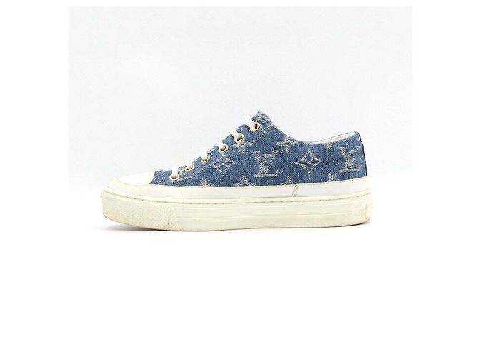 Louis Vuitton Sneakers Stella in denim monogram per donna Blu - vista 4