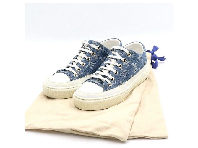 Louis Vuitton Sneakers Stella in denim monogram per donna Blu - vista 6