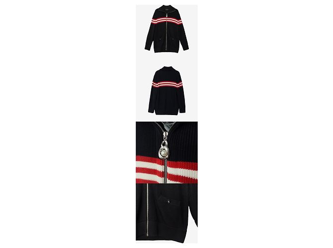 Chanel Gestreifte Strickjacke Größe Rot - Ansicht 2