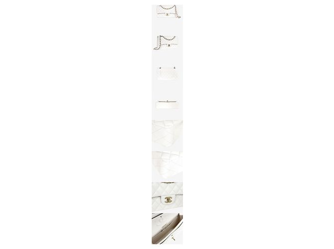 Chanel Classic Medium White Caviar Interior Dorado Chip - Sin usar Blanco - vista 2