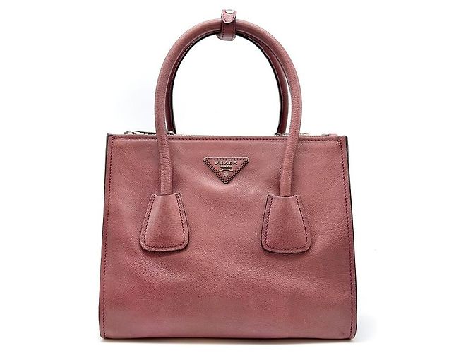 Double Prada Borsa a tracolla Glace Calf con doppia zip Rosso - vista 5