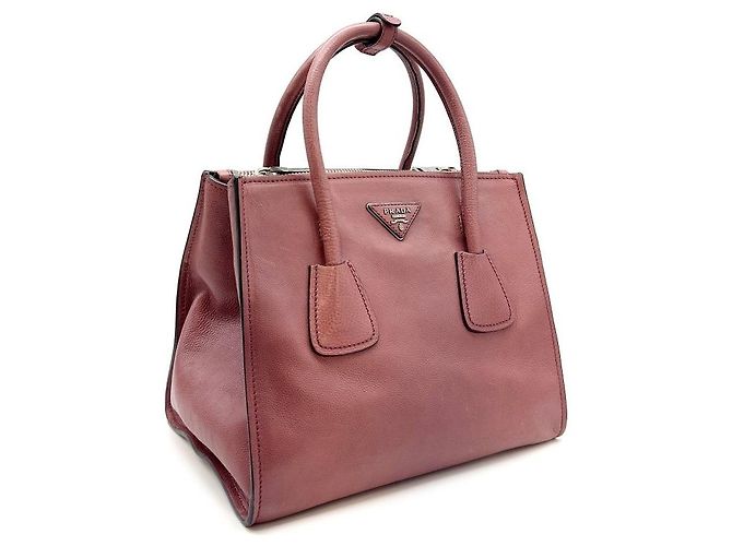 Double Prada Borsa a tracolla Glace Calf con doppia zip Rosso - vista 6