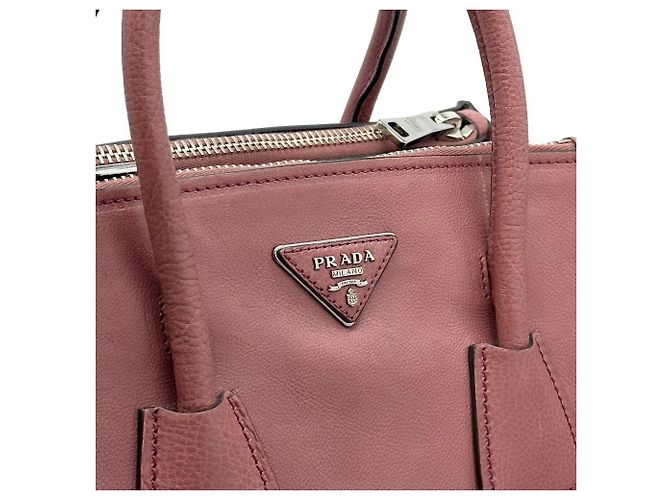 Double Prada Borsa a tracolla Glace Calf con doppia zip Rosso - vista 7