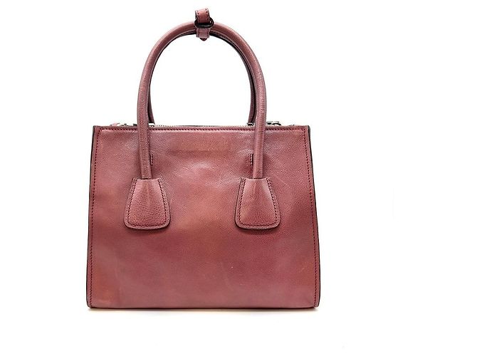 Double Prada Borsa a tracolla Glace Calf con doppia zip Rosso - vista 8