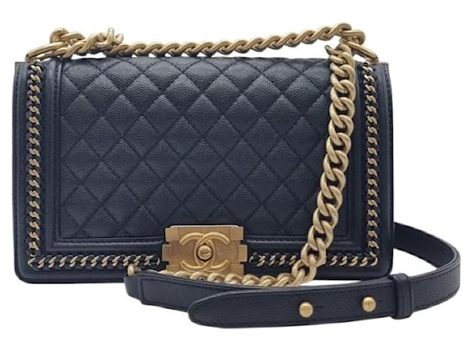 Chanel Borsa a tracolla Caviar Boy Nero - vista 5
