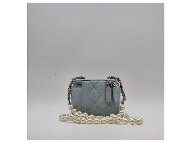 Chanel Borsa a tracolla Vanity con tracolla in perle Marrone - vista 7