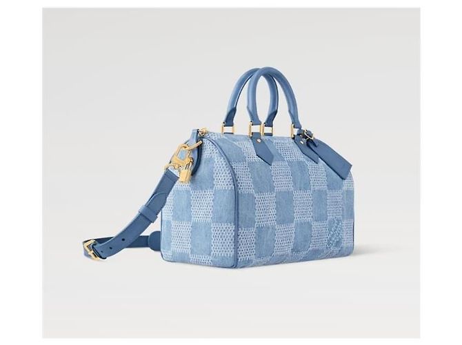 Louis Vuitton Speedy Bandoulière Denim Blue - vista 3