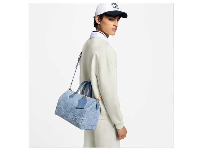 Louis Vuitton Speedy Bandoulière Denim Blue - vista 7