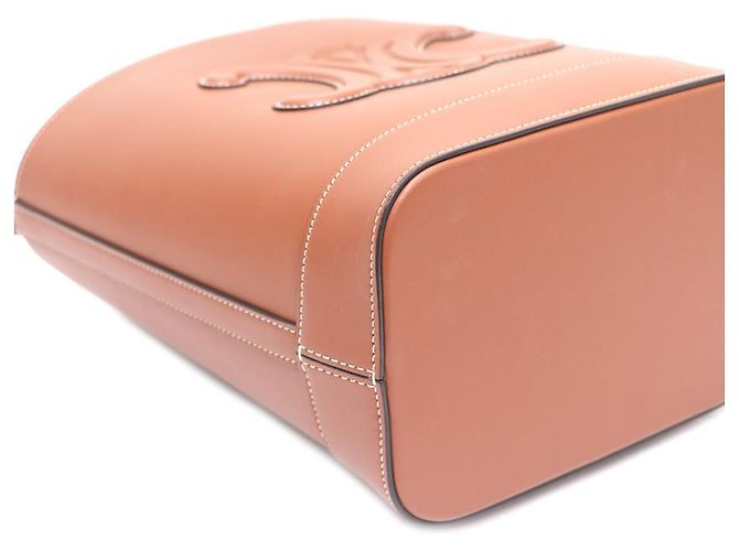 Céline Bolso bucket pequeño y bolso bandolera Triomphe Turt Castaño - vista 14